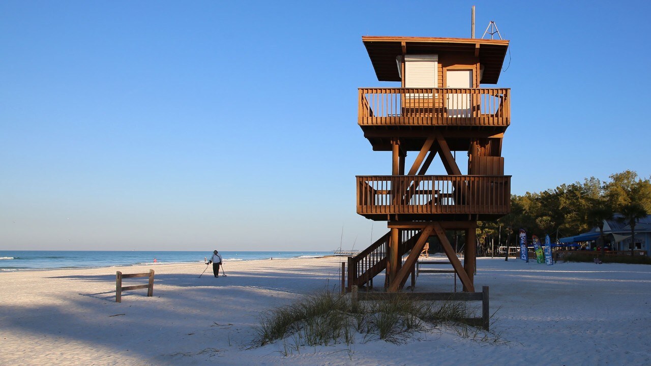 Coquina Beach on Anna Maria Island features wide-open sand.