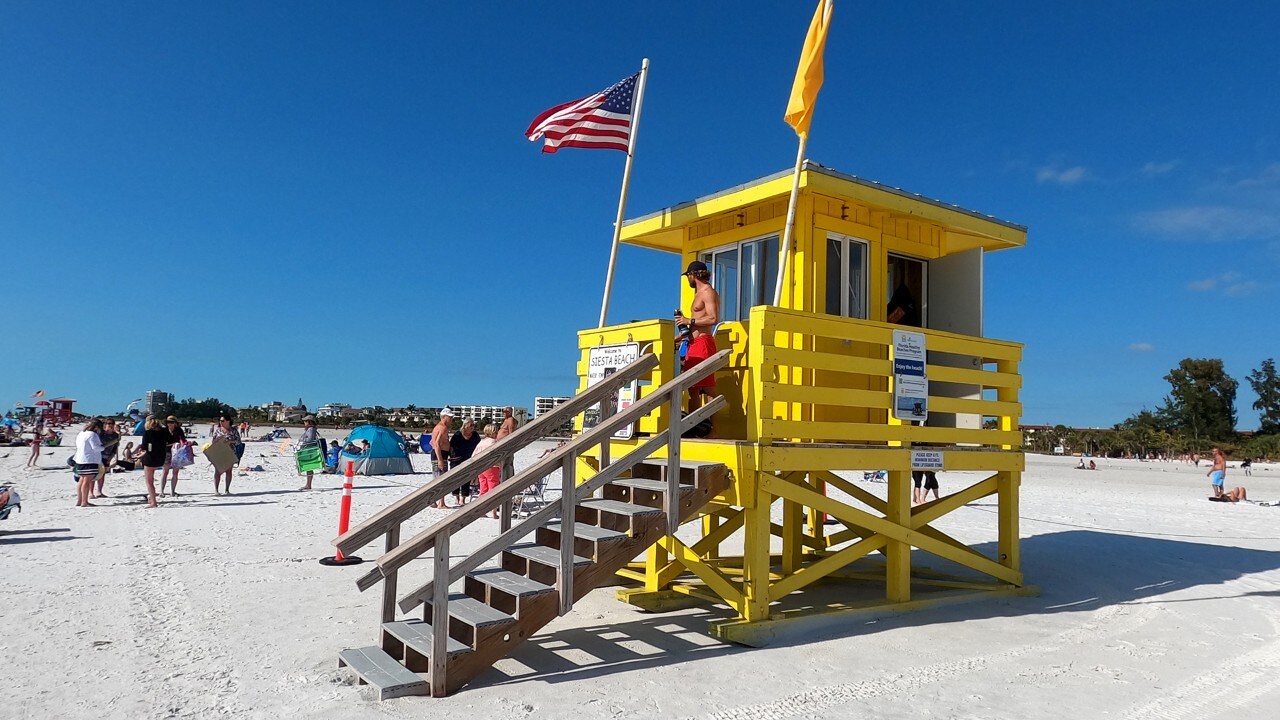 Siesta Key Beach features powder white sand and plenty of space.