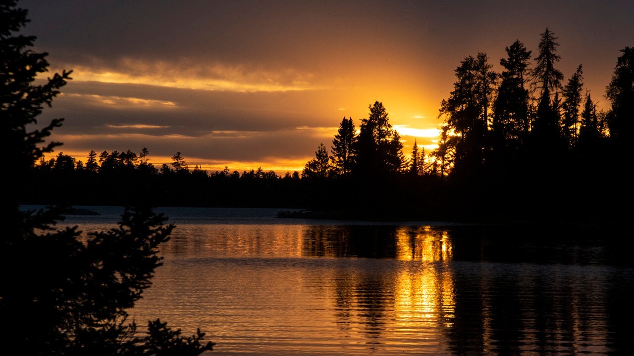 The sun sets over Disappointment Lake.