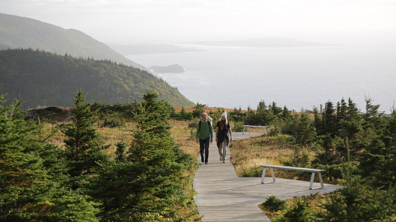 Hikers enjoy the Skyline Trail.