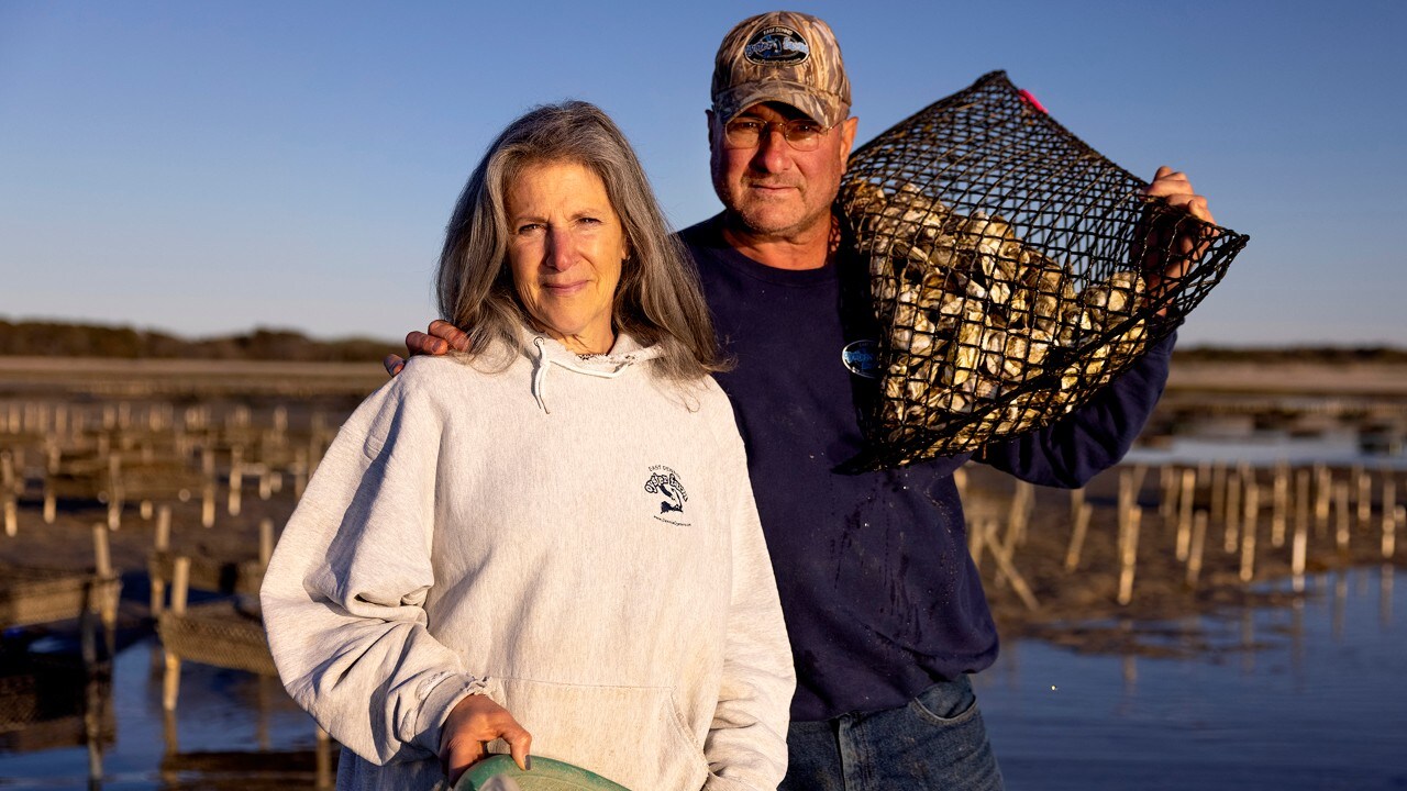 Stephanie and John Lowell own East Dennis Oyster Farm on Cape Cod Bay.