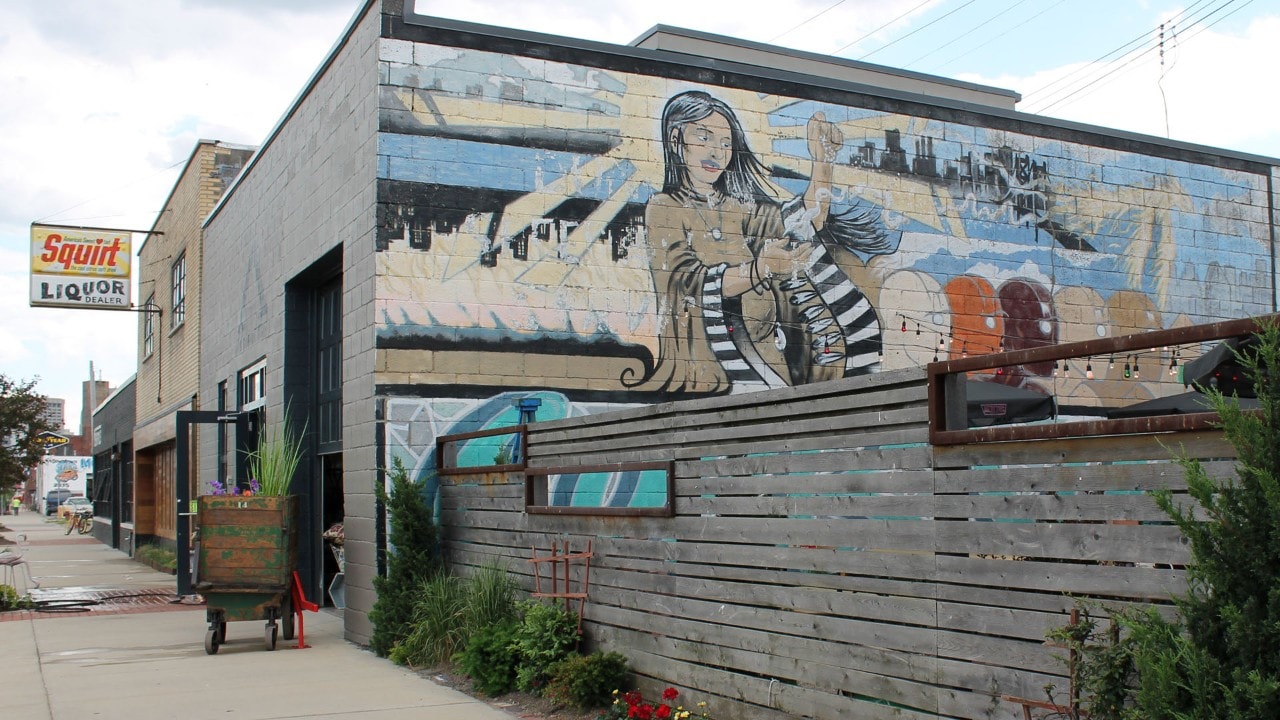 A mural on the main drag.