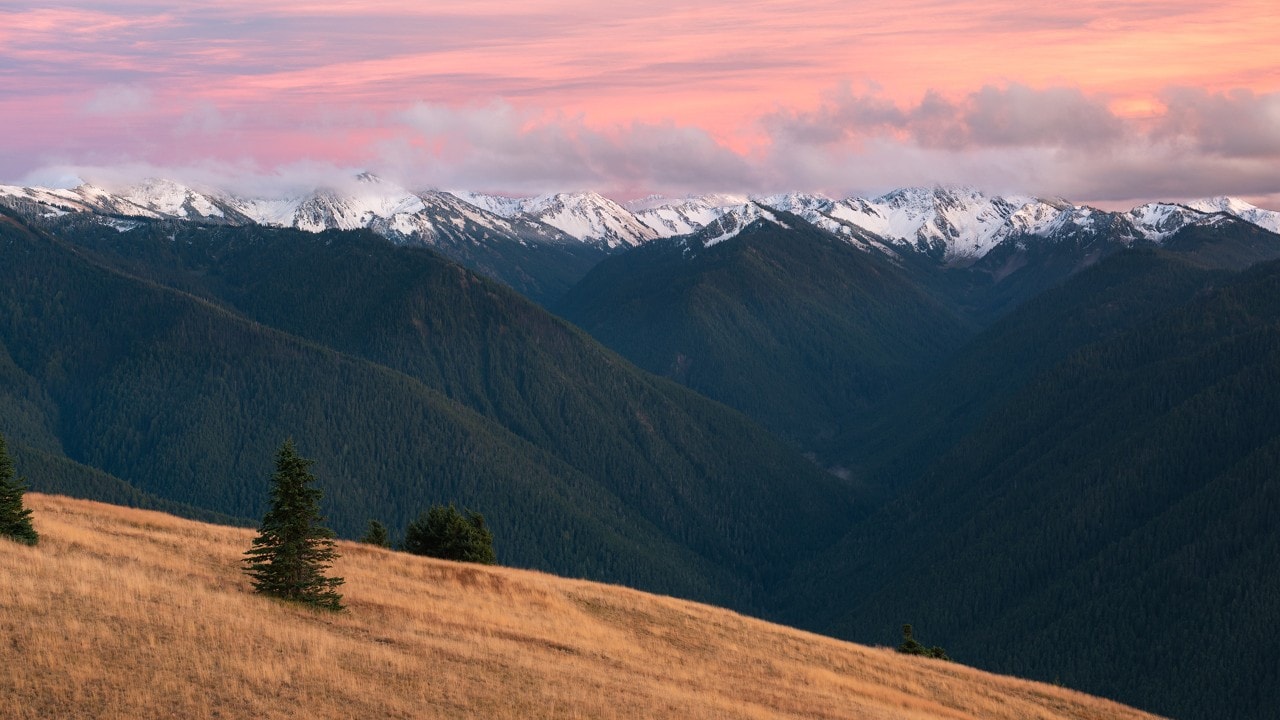 Hurricane Ridge is the perfect place to watch the sun set over the Olympic Mountains.