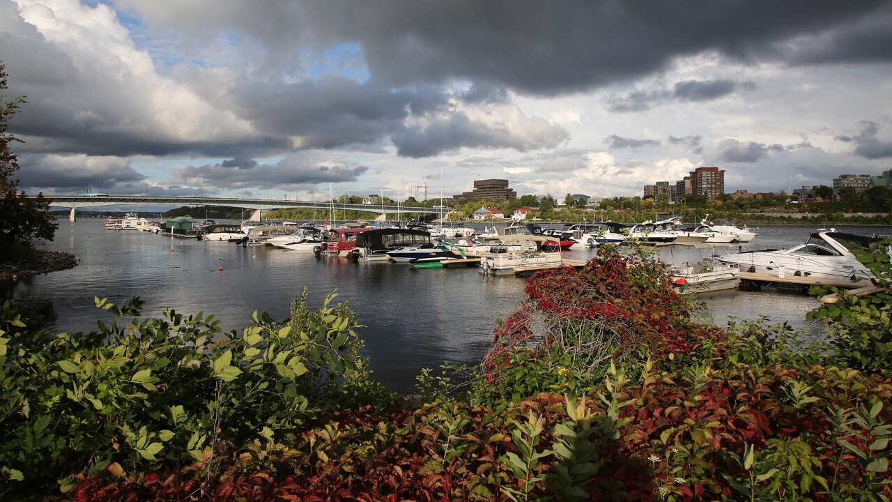 Boats anchor near Jacques Cartier Park.