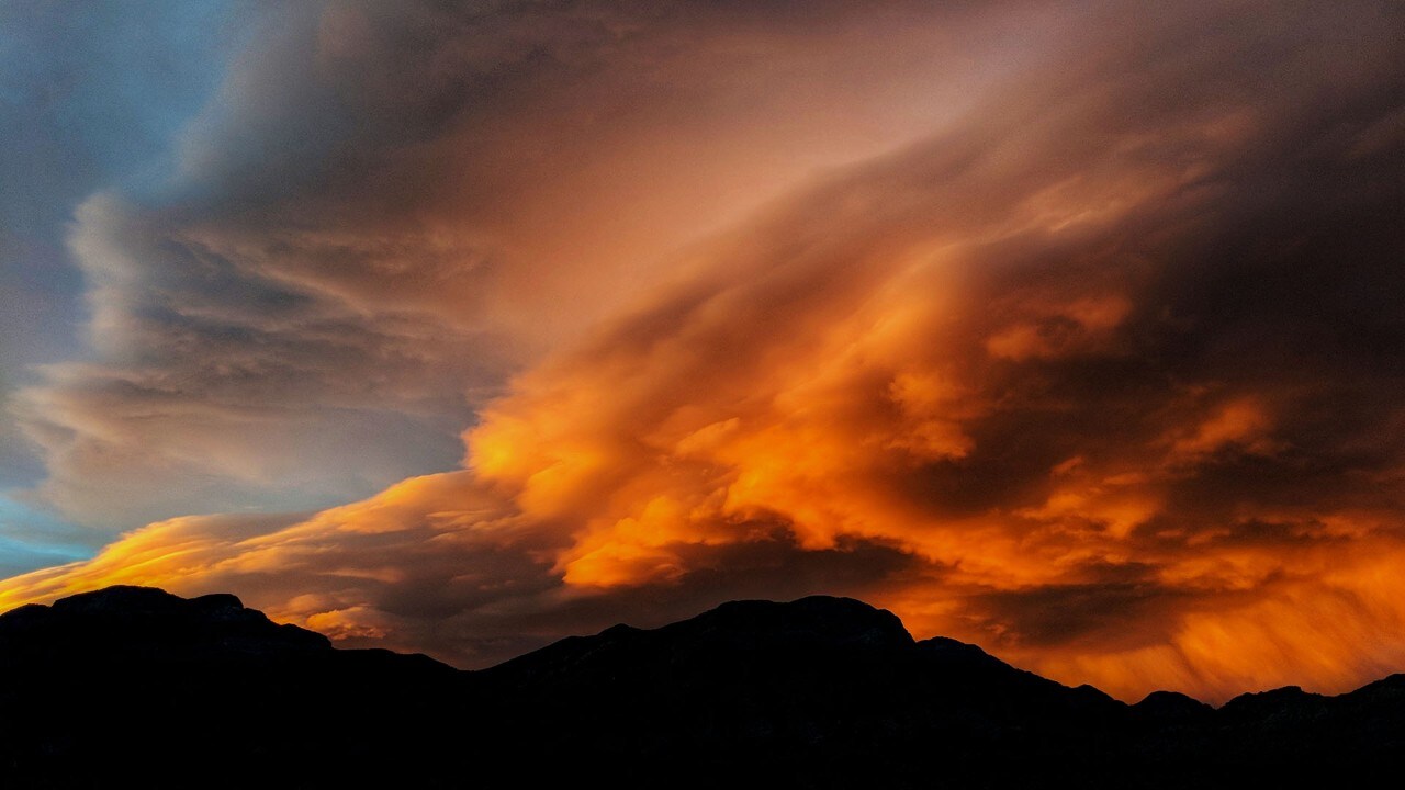 The sun sets on another day at Red Rock Canyon.