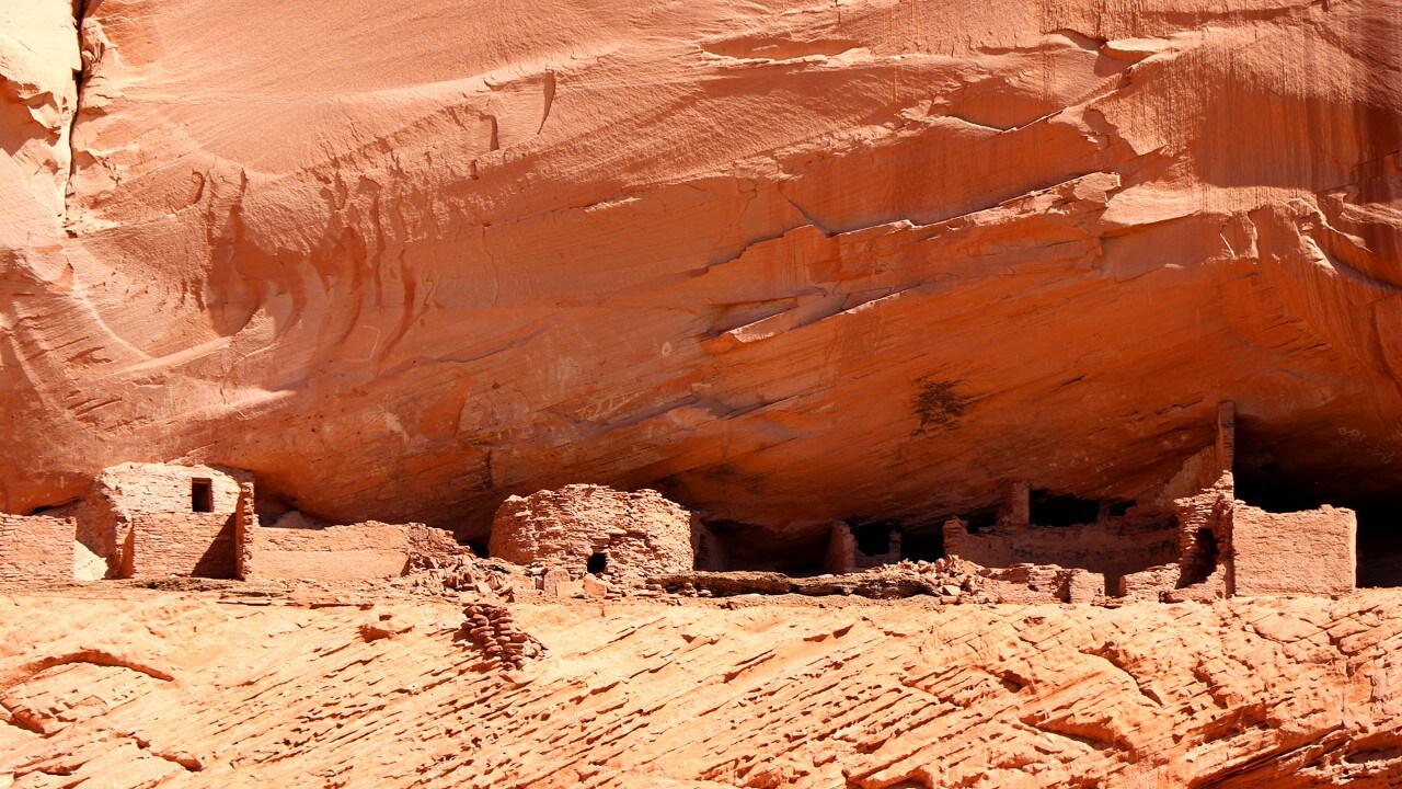 First Ruin sits in an alcove high up a canyon wall.