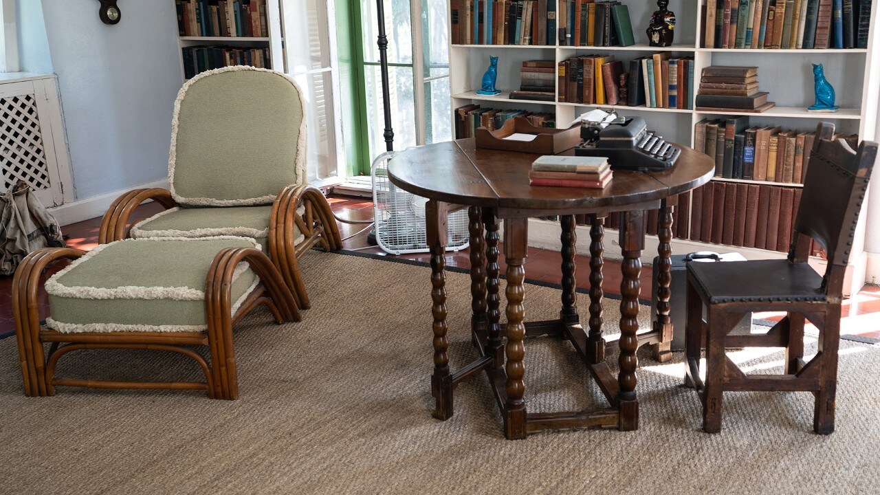 Ernest Hemingway's desk and typewriter in Key West, Florida.