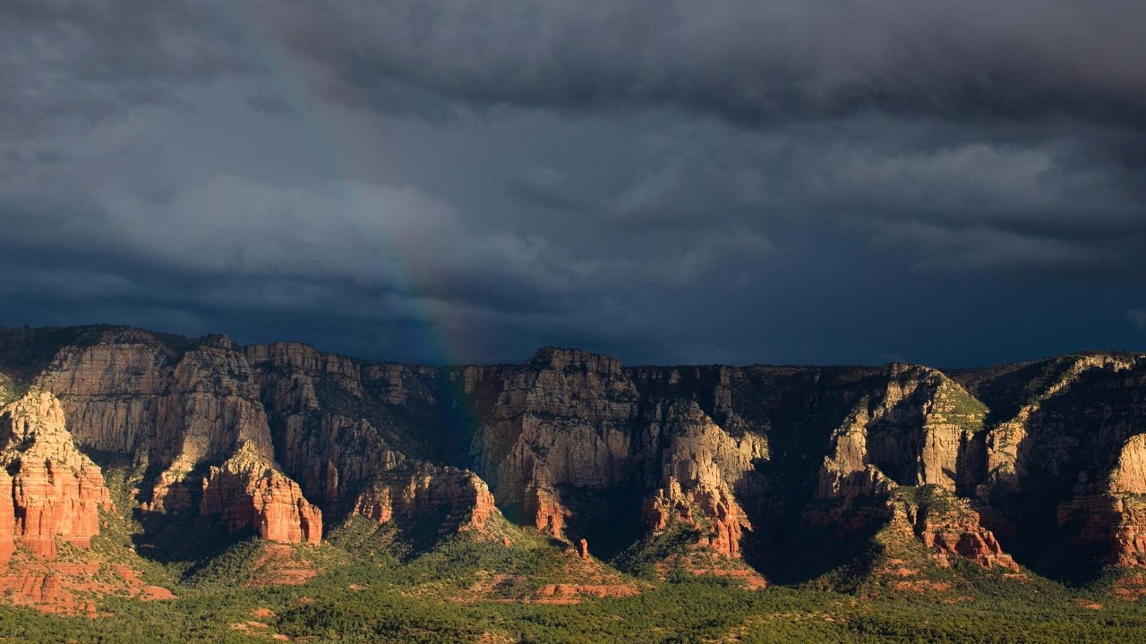 A rainstorm passes through Sedona.