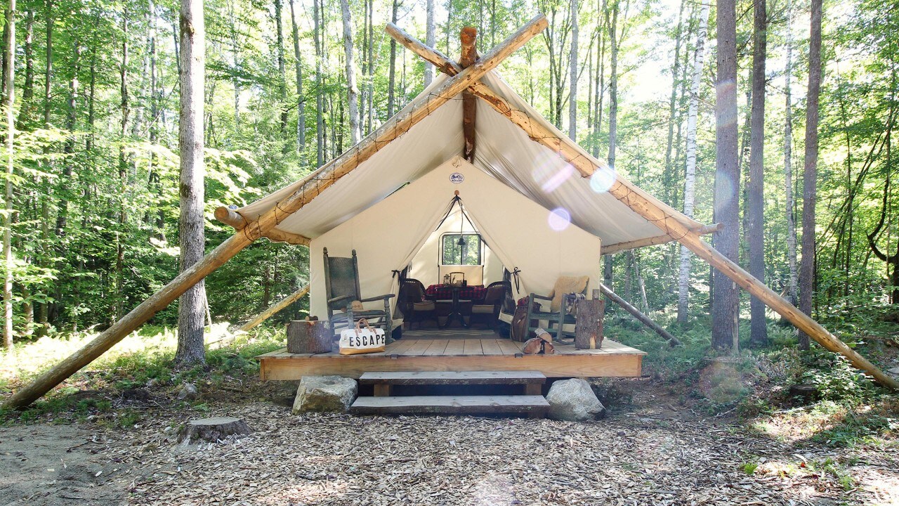 Posh Primitive offers campsites in the Adirondacks of New York. Photo by Denny Brownell