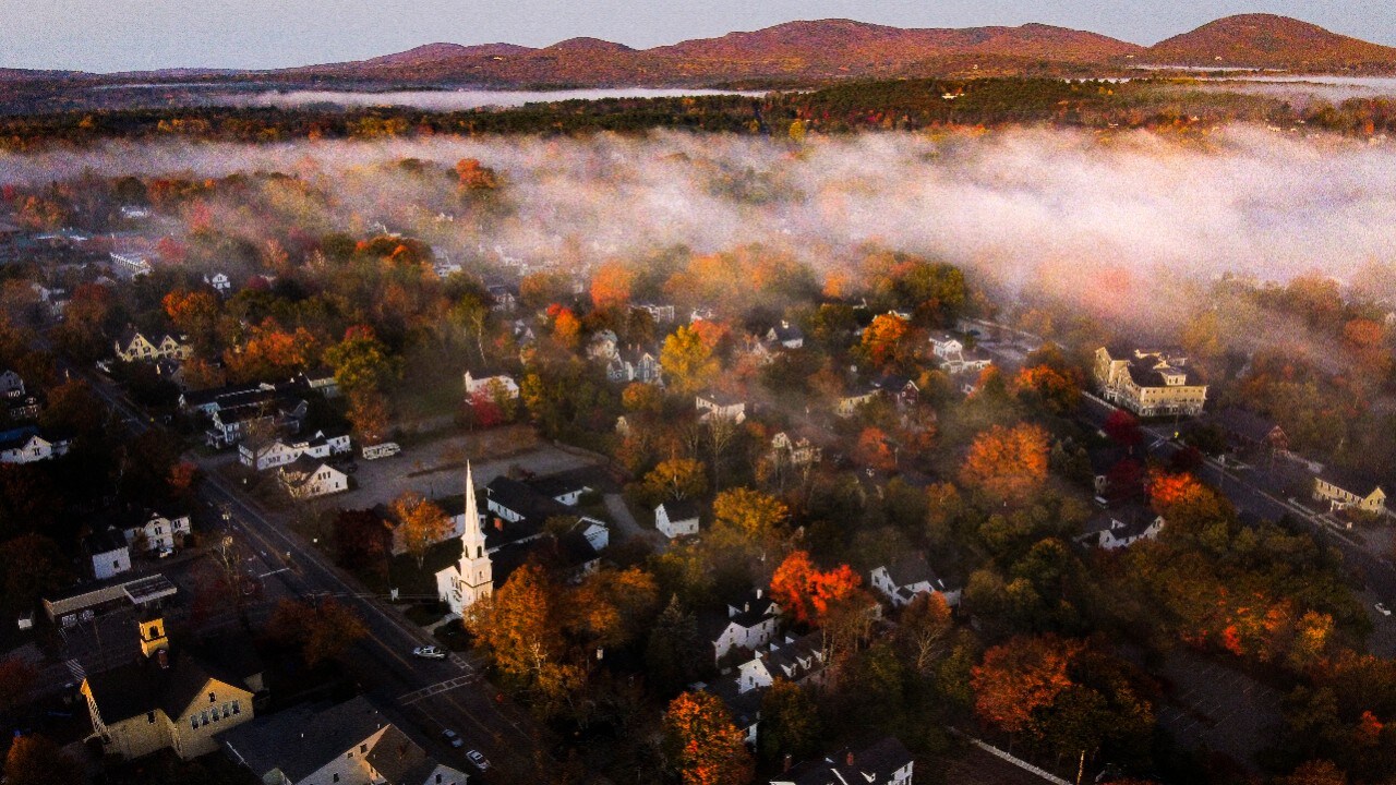 Morning fog covers Camden.