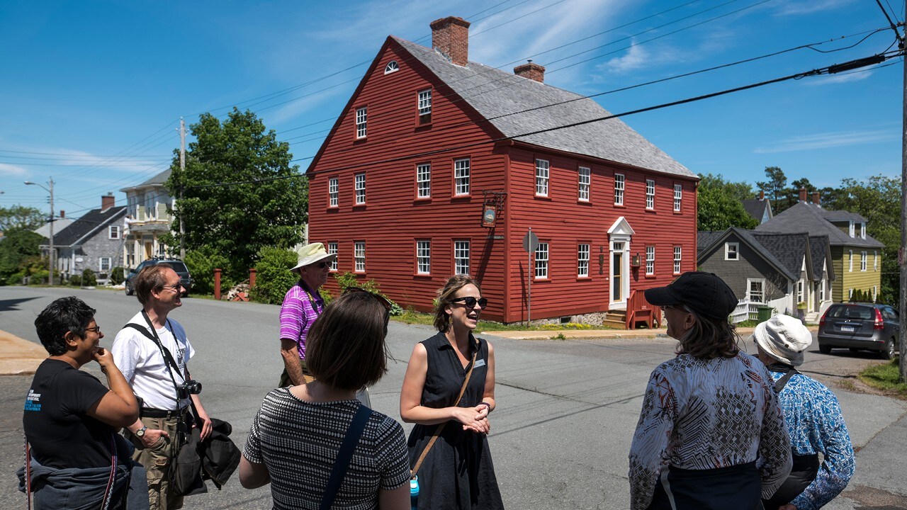 Ashlee Feener, co-owner and guide of Lunenburg Walking Tours, during a walking tour of Lunenburg, N.S. on Tuesday, June 27, 2017.