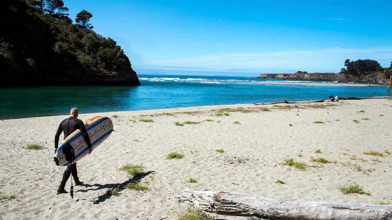 Big River Beach near Mendocino, California, is a peaceful setting.