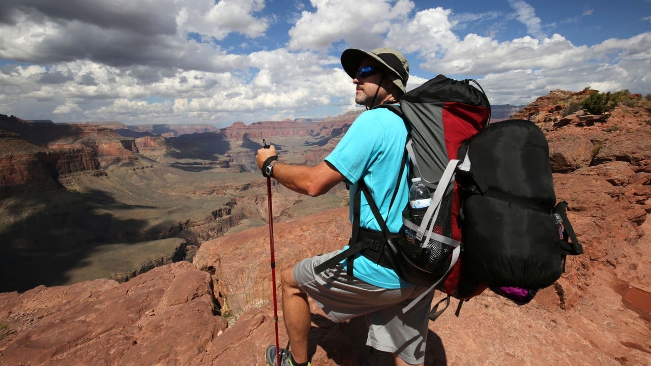 Steve Williams hikes down the South Kaibab Trail.