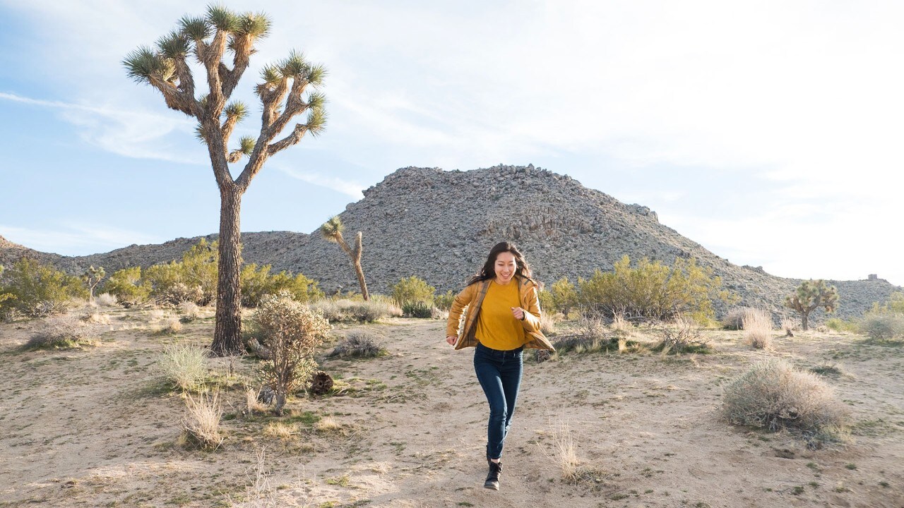 Helen Baik runs through Joshua Tree National Park.