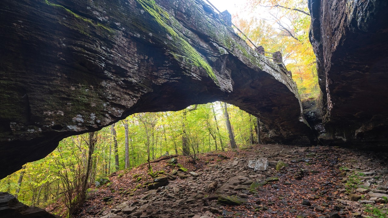 The Alum Cove Natural Bridge is only a short detour off Highway 7.