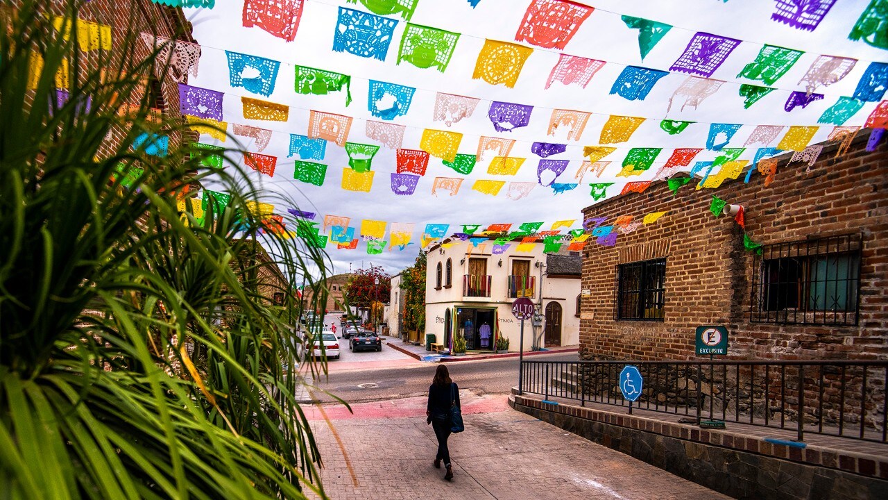 Kassondra walks down Calle Legaspi in central Todos Santos.