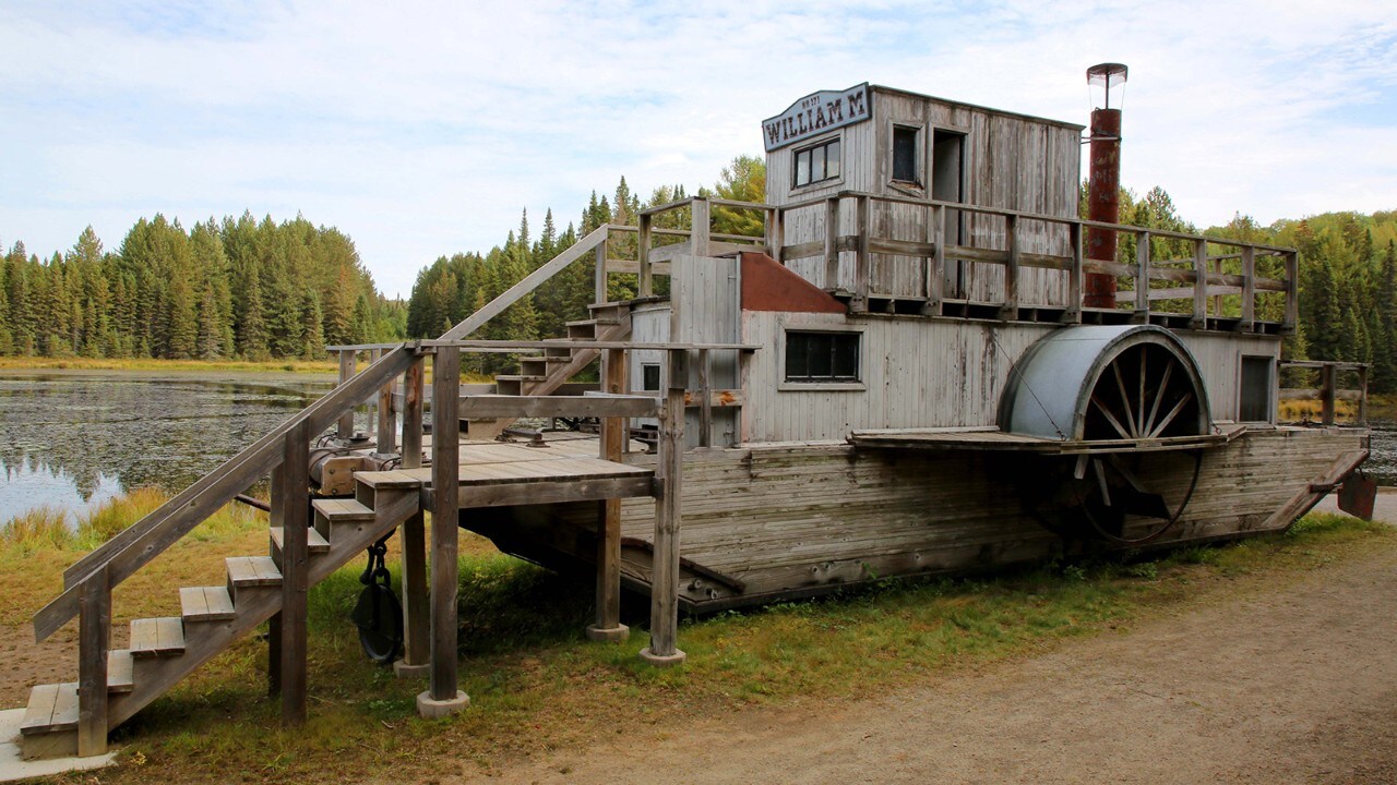 "Alligator" tug boat at Algonquin Logging Museum