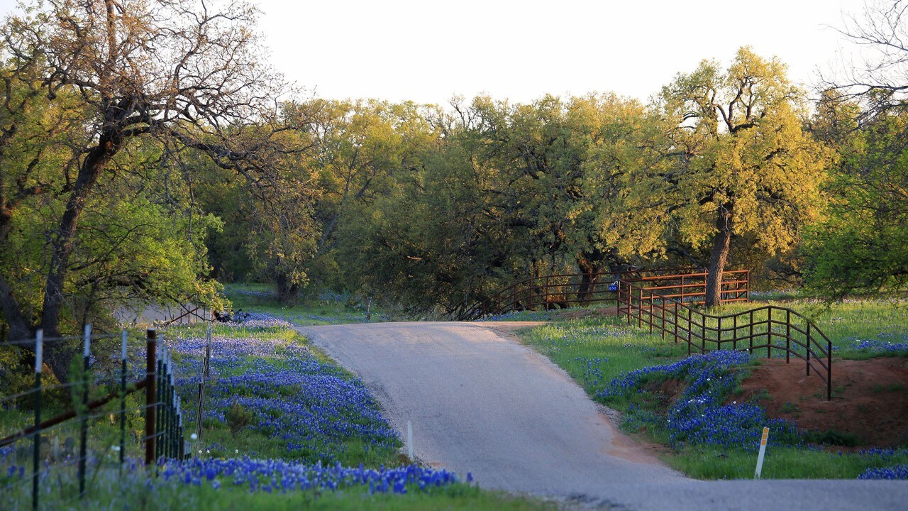 The sun sets on the Willow City Loop.