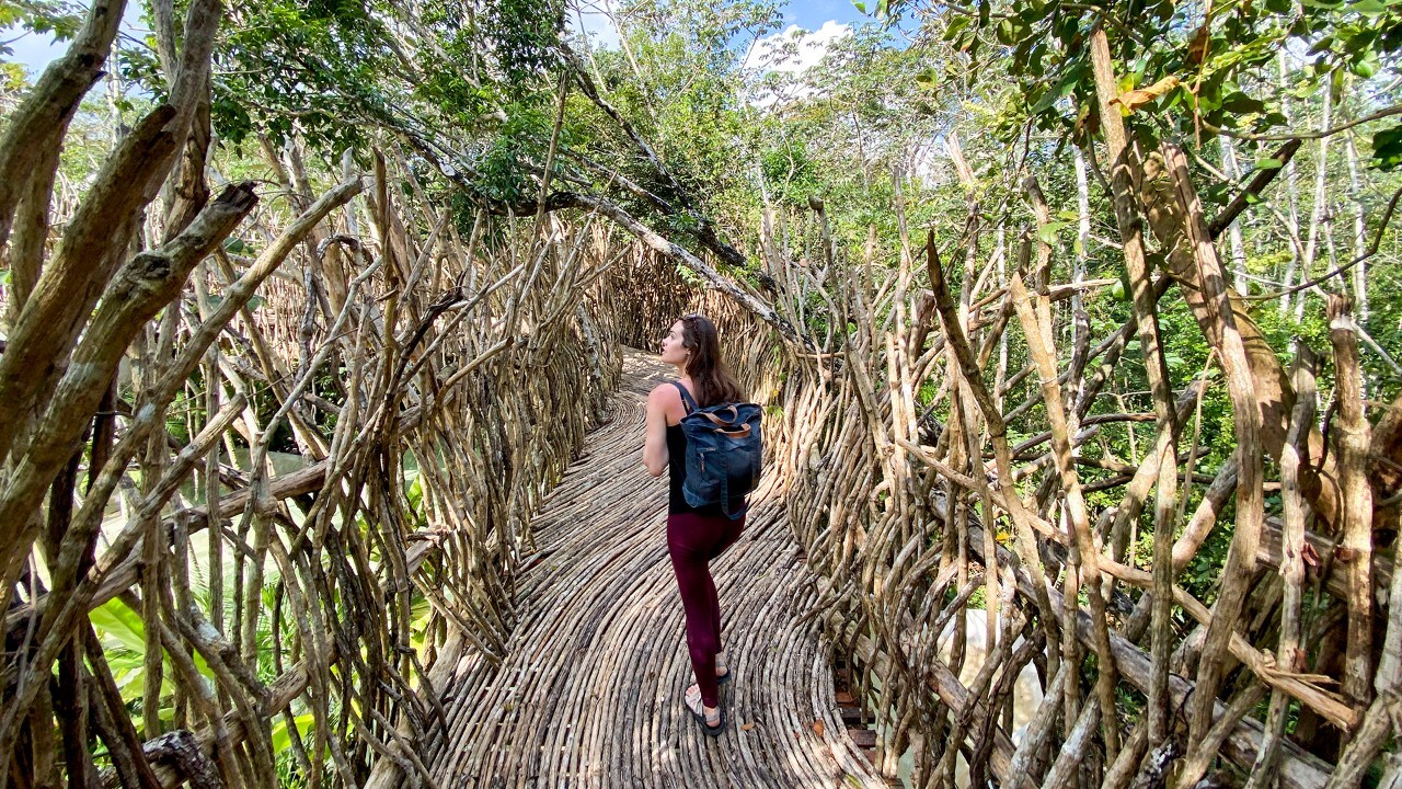 AZULIK Uh May features treetop walkways in the jungle.