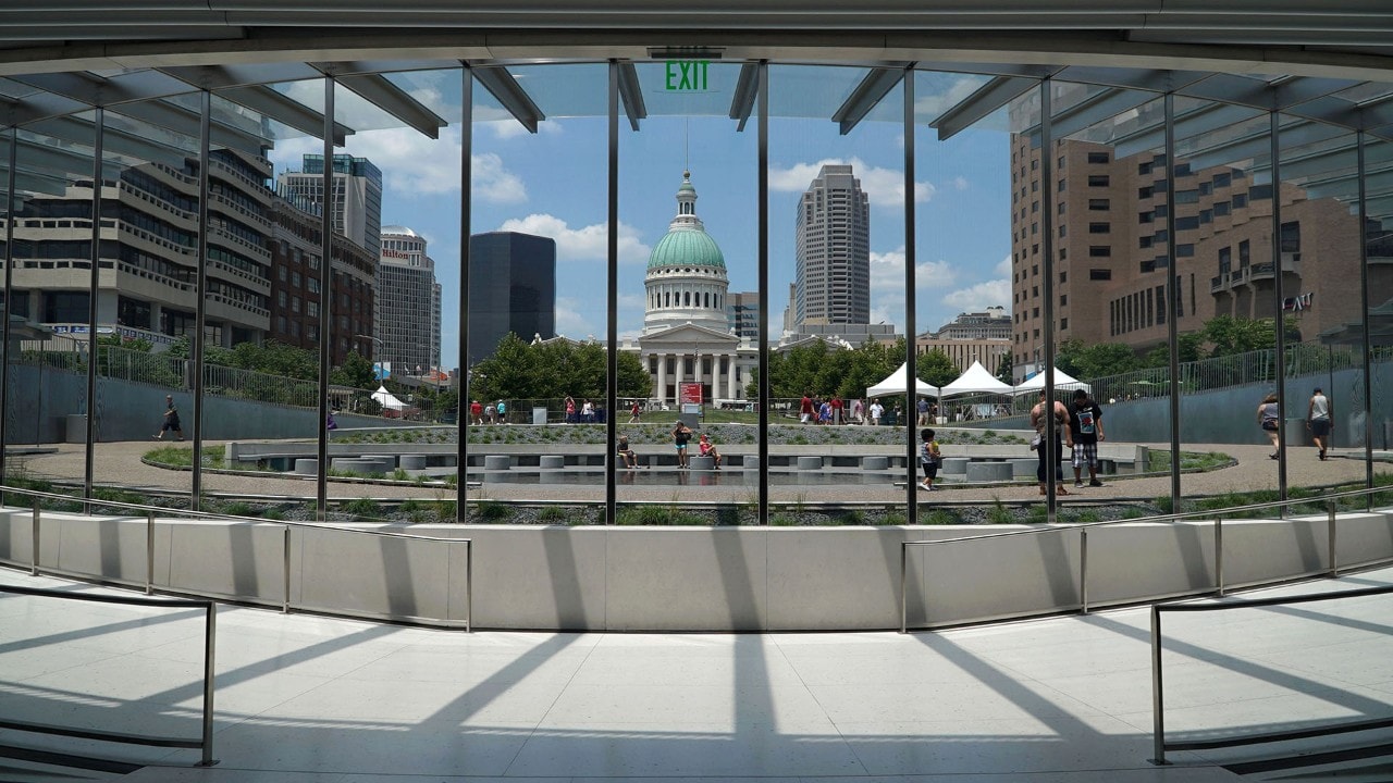 The entrance to the Museum of Westward Expansion at the Gateway Arch