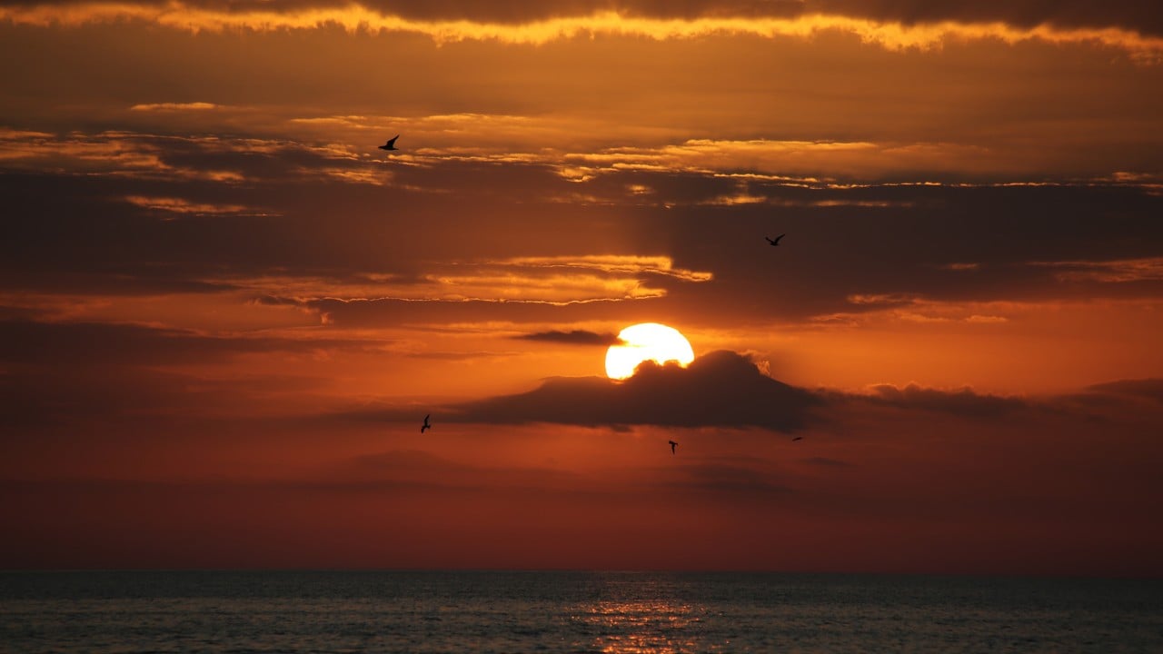 The sun sets at Turner Beach.