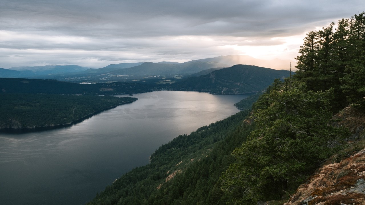 Baynes Peak in Mount Maxwell Provincial Park provides a stunning view of Sansum Narrows.