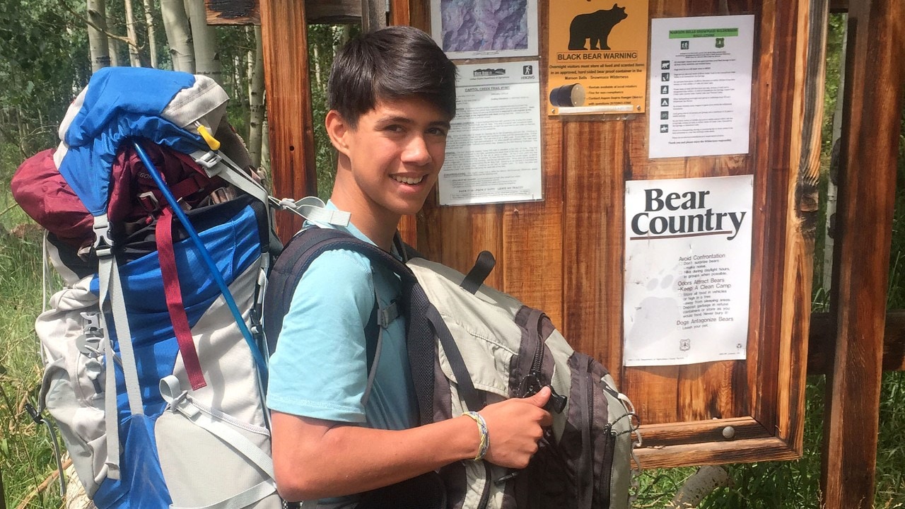 Daniel prepares to climb North Maroon Peak. Photo by Scott Otteman