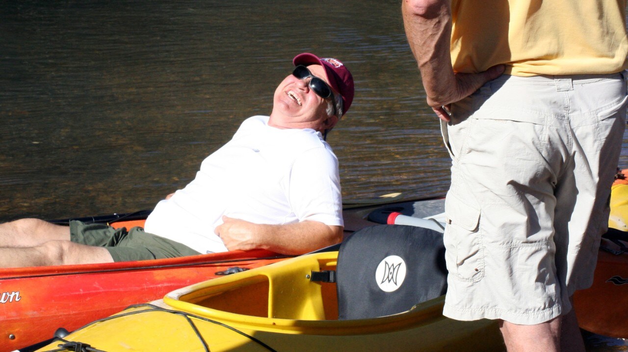 Joe Bowers shares a laugh with a longtime buddy.