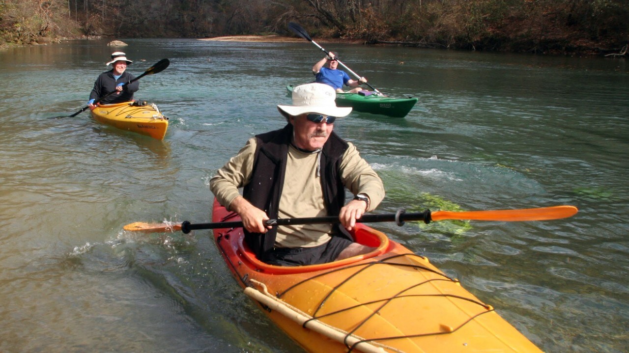 Paddling down the river