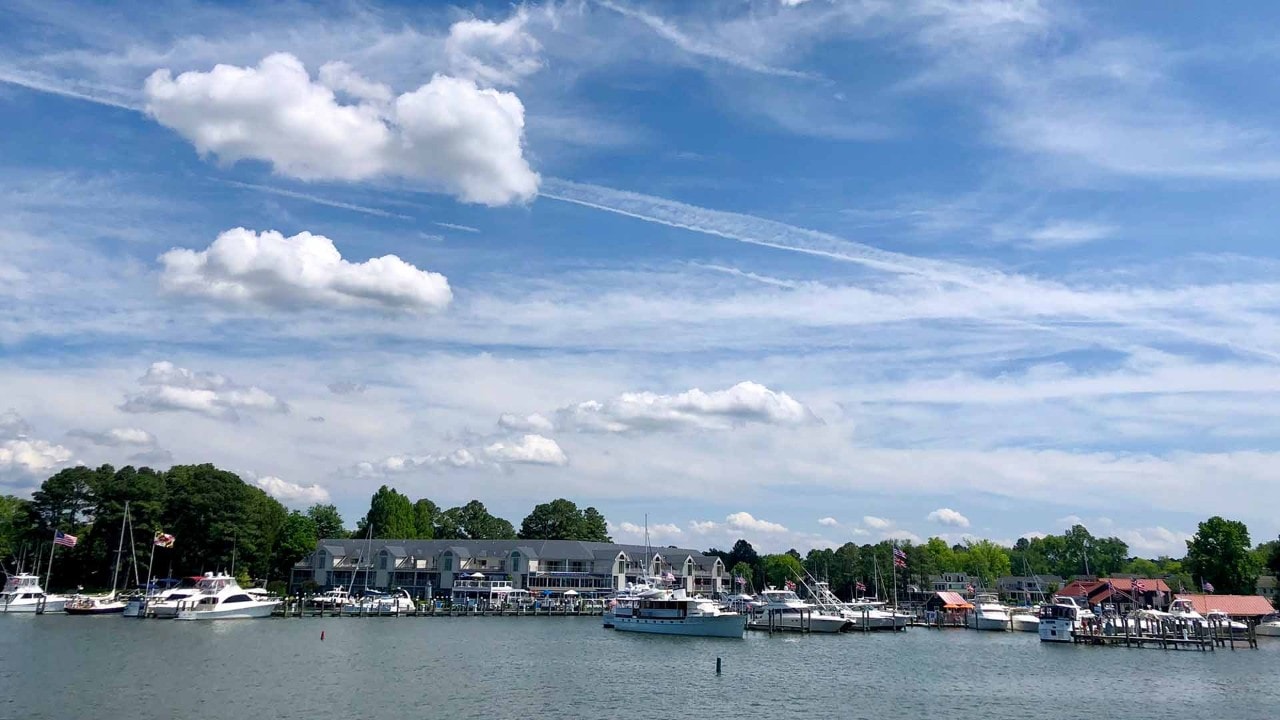 The St. Michaels waterfront as seen from Navy Point