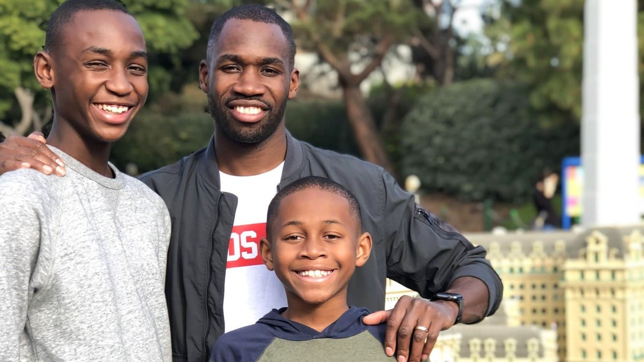 Josiah, Titus and Sion Brown at Legoland.